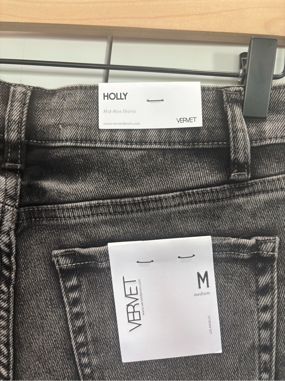VERVET Black Distressed High-Rise Denim Shorts - Picture 6 of 6